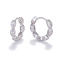 Earrings Rhodium Plating 925 Silver Circle Hoop Earrings